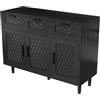 HOOGDLJ Armadio da cucina, credenza con 3 cassetti, 3 ante, armadio da cucina con piano di lavoro, armadio buffet per soggiorno, camera da letto, corridoio, 108 x 40 x 80 cm (nero, 3 cassetti)