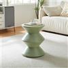 [en.casa] Tavolino da Divano Tavolo Basso Rotondo in Calcestruzzo Leggero Tavolino da Caffè Design per Interni ed Esterni Coperti 47xØ37 cm Menta Verde