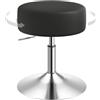 WOLTU Sgabello da Trucco Rotondo Girevole Regolabile in Altezza, Sgabello Imbottito per Toeletta, Sedia da Cucina in Pelle Sintetica, Altezza Seduta 44-56 cm, Nero