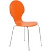 CLP sedia impilabile Diego, resistente e facile da pulire, con seduta in legno di forma ergonomica moderno Orange