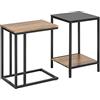 SoBuy Set di 2 tavolini,Tavolino da Divano, Impilabili, Tavolino d'appoggio, FBT99-F