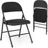 RELAX4LIFE Set di 2/4 Sedie Pieghevoli, Sedie Imbottite con Telaio in Metallo, Schienale Inclinabile e Sedile in PVC, Compatte Impilabili per Interno ed Esterno, Scuola, Ufficio, Matrimoni (2)