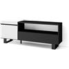 Skraut Home | Mobile TV Soggiorno | Ampio spazio a disposizione | 150x57x35cm | Per TV fino a 65 | Design industriale | Stile moderno | Bianco e nero