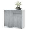 Vladon Madia Ben, Mobile con 2 ante e 2 cassetti, Bianco opaco/Avola-Antracite (79 x 74 x 36 cm)