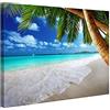 CheQuadro! Quadro Paesaggio Mare Tropicale con Palme Quadro Moderno Stampa su Tela psgo370, 170x120 cm