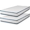 Naturalex - Kit 2 Materasso Singolo 80x190 cm - Altezza 15 cm - Visco-Carbone Promo - Schiuma Memory HR e Lattice Blu - Ergonomico, Morbido, Ipoallergenico, Ventilato - Lato Invernale ed Estivo