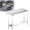LZQ Tavolo da Lavoro in Acciaio Inossidabile Tavolo da Cucina in Inossidabile Tavolo da Preparazione Gastro Tavolo da Bar per Cucina Ristorante (con Alzatina, L X B X H: 100 * 60 * 85 cm)