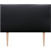 DHOME Testiera in ecosottile o Aqualine liscia, lussuosa, con gambe (ecosottile, nero, 90x105 cm con gambe, per letto 70/80/90 cm)