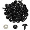 PATIKIL 14mm Occhi di Sicurezza, 100 Set Occhi di Plastica per Artigianato con Rondelle Occhi di Sicurezza per Animali di Peluche Cucito DIY Creazione Artigianale, Nero