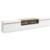 Skraut Home | Mobile TV Soggiorno | Ampio spazio a disposizione | 260x45x35cm | TV di grande formato | Camino elettrico | Stile moderno | Bianco e Rovere soft