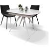Mar.c.a. Design - Tavolo Effetto Marmo Allungabile 120/200x90x76 cm - Tavolo con Piano in Ceramica e Gambe in Metallo - Made in Italy