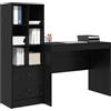 vidaXL Scrivania Rovere Nero 145.5 x 50 x 127 cm 2 pz | La scrivania ha un sacco di scomparti e cassetti, Durevole e continua a sembrare nuova, Perfetta per spazi ristretti