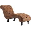 vidaXL Cislonga Imbottita Relax Ergonomica Trapuntata Chaise Lounge Sedia a Sdraio Velluto Lusso Ottomana Marrone in Similpelle Scamosciata