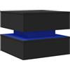 vidaXL Tavolino da Salotto con Luci LED Nero 50x50x40 cm