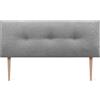 DHOME Testiera in Similpelle o Tessuto AQUALINE Pro testiere Testata imbottita Lettio di Lusso (Tessuto Grigio, 160x105cm con Gambe (Letti 150/160))