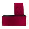 BIANCHERIAWEB Pouf Double Velvet Rettangolare Contenitore Imbottito Effetto Velluto In Tinta Unita Bordeaux Puff Pieghevole 76x34x34 cm