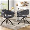 MURUL Tessuto di velluto di alta qualità (2 pezzi), sedia da pranzo, sedia da trucco, sedia leggera e di lusso, sedia moderna semplice, design con piedini regolabili, gambe in metallo
