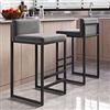 GWWGWW Sgabelli Cucina, Set di 2, Sgabelli da Bar, Sgabelli Alti per Cucina Sala da Pranzo Studio, Stile Industriale, Nero, Altezza di Seduta: 65/75 cm