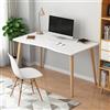 OSKOPWRC Scrivania Gaming e Postazione di Lavoro per Computer Portatile, Tavolo da Studio per Studiare, Scrivere, Lavorare - 100 x 60 cm, Bianca