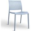 OKAFFAREFATTO MADDALONI Sedia da sala da pranzo Aurora e da esterno in plastica colore azzurro chiaro modello comfort