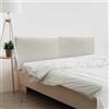 DHOME Testiera in similpelle o tessuto Acualine Liscio DUAL divisa in 2 pezzi Testiera imbottita di fascia alta Tappezzeria moderna (Similpelle Bianco Osso, 190cm Dual (Letto 180/190))