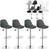 XUANYU Set di 4 sgabelli da bar con schienale, seduta comoda, poggiapiedi regolabili in altezza da 60 cm a 81 cm (23,6 a 31,9) (grigio-argento)