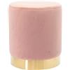 Marvin Pouf In Velluto Poggiapiedi Sgabello Per Casa Soggiorno Letto Camera Salotto Divano Tavolino Rotondo Poltrona (Pink)