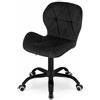 NMK HOME Sedia Scrivania con Ruote - Sedia Imbottita Ufficio con Imbottitura Geometrica e Base Cromata - Regolazione Altezza