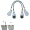 Generico 2 Pezzi Manici Borsa,Manici per Borse Uncinetto,Manici per Borse Lunghi Corti Sottili Manici in Pelle PU tracolle per O Bag Manici per Borse da Tenere a Mano per la Realizzazione (Grigio chiaro, 50CM)