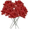 matches21 HOME & HOBBY Rose di cera, set da 10 pezzi, colore rosso, durevole e durevole, con fiori di cera