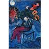 InOmak Famoso Poster d'Arte di Marc Chagall《Il violinista Blu》Pittura Marc Chagall Stampe Marc Chagall Quadro su Tela per la Decorazione della Parete della Stanza di casa 50x70cm Senza Cornice