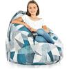 Italpouf Poltrona Sacco XL, Interno ed Esterno, Adulti e Bambini, Riempimento Perle Polistirolo, Sfoderabile, Impermeabile, Astratto, 115x90 cm