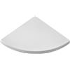 Decor Space Mensola da muro ad angolo in legno con bordo squadrato fissaggio con reggimensole (Bianco, Medio)