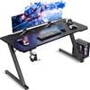 TRIUMPHKEY 120x60cm Scrivania Gaming/Tavolo Gaming - Piano in Carbonio Senza LED, Gambe a Z Ultra Resistente (100kg), con Gancio Cuffie, Design Moderno