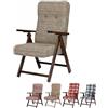 PALUPLUS Poltrona Reclinabile Molisana, Misura 61x67x108 cm, Schienale Regolabile in 4 Posizioni, Struttura e Braccioli in Legno di Faggio, Sedia per casa, Portata 110Kg -106C (Tortora)