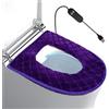 Doiyislem Copriwater riscaldato | 5 livelli di calore regolabile, scalda sedile WC con timer, design a incastro per la cura mattutina degli anziani in bagno appartamento