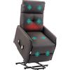 HOMCOM Poltrona Elettrica Alzapersona Reclinabile in Tessuto, Poltrona Relax Elettrica (Tessuto antigraffio (60% poliuretano, 40% poliestere), Marrone scuro, 67L x 89P x 102A cm)