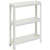 DEA HOME Tina Carrello salvaspazio bianco 53x17x71h cm, in plastica resistente con 3 ripiani forati, con ruote e maniglie ergonomiche, pratico e versatile, per riporre oggetti in ambienti domestici