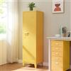 [en.casa] Armadio da Ufficio con Anta e Serratura Mobile in Acciaio per Archivio con 3 Scomparti Armadio da Spogliatoio 137 x 38 x 38 cm Giallo