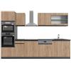 Vicco Cucina componibile R-Line, Rovere dorato/antracite, 300 cm Forma a J, con mobile alto, senza piano di lavoro, adatto per l'espansione flessibile con moduli aggiuntivi