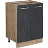 Vicco Mobiletto base cucina R-Line, Calce nera, 60 cm senza piano di lavoro, per la libera combinazione all'interno di sistemi cucina modulari