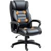 Vinsetto Poltrona Massaggiante da Ufficio con 6 Punti Massaggio e Altezza Regolabile, Poltrona Moderna ed Ergonomica in Finta Pelle Nera, 66x78x112-120 cm