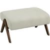 HOMCOM Sgabello da salotto Sgabello basso rivestito in velluto a coste Ottomana rettangolare con sedile imbottito e gambe in legno per soggiorno camera da letto Beige