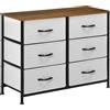 HOMCOM Cassettiera 6 Cassetti in Stile Industriale, Cassettiera per Camera da Letto con Cassetti in Tessuto Rimovibili, Legno e Acciaio, 80x30x62.5cm