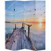 Mendler Paravento divisore Doppia Immagine separè Decorativo 4 Pannelli T234 160x180cm - Pier
