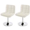 Mendler Set 2x sedie lounge girevole elegante imbottita Kavala ecopelle 44x43x76cm - bianco