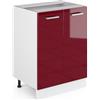 Vicco Mobiletto base cucina R-Line, Rosso lucido, 60 cm senza piano di lavoro, per la libera combinazione all'interno di sistemi cucina modulari
