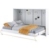 Homlando Lenart - Letto da parete Concept Pro CP05, 120 x 200 cm, pieghevole, orizzontale, con letto pieghevole integrato, letto funzionale (bianco opaco/bianco lucido)