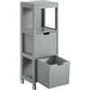 SoBuy Mobile Bagno Stretto Cassettiera Salvaspazio con 2 Cestini 30x89x30cm