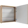 Deftrans Armadio pensile con specchio, 60 x 60 x 15 cm, in rovere artigianale, sottile e moderno